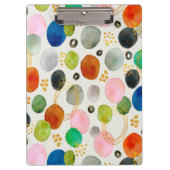 Abstracte Waterverf Pebble Gold Glitter Art Klembord (Voorkant)