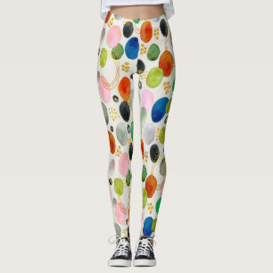Abstracte Waterverf Pebble Gold Glitter Art Leggings