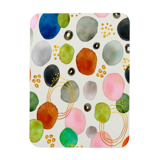 Abstracte Waterverf Pebble Gold Glitter Art Magneet (Verticaal)