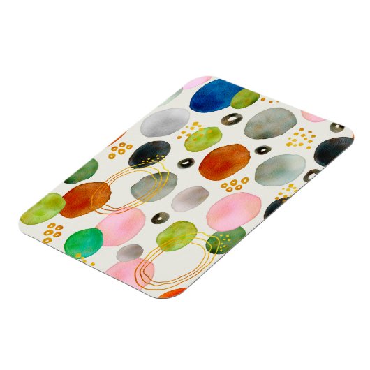 Abstracte Waterverf Pebble Gold Glitter Art Magneet (Linkerzijde)