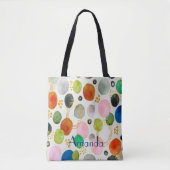 Abstracte Waterverf Pebble Gold Glitter Art + Naam Tote Bag (Voorkant)