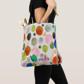 Abstracte Waterverf Pebble Gold Glitter Art + Naam Tote Bag (Dichtbij)