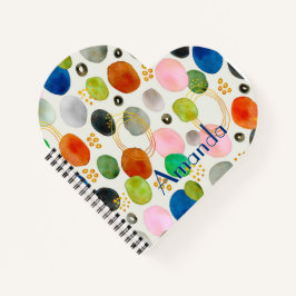 Abstracte Waterverf Pebble Gold Glitter Art Notitieboek