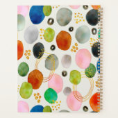 Abstracte Waterverf Pebble Gold Glitter Art Planner (Achterkant)