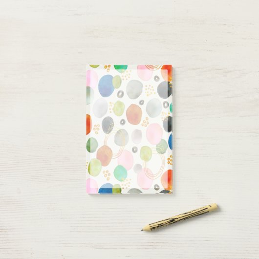 Abstracte Waterverf Pebble Gold Glitter Art Post-it® Notes (Op bureau)