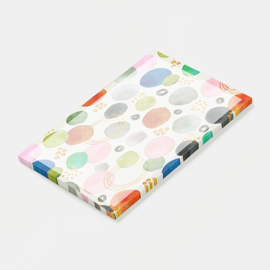 Abstracte Waterverf Pebble Gold Glitter Art Post-it® Notes (Schuin)