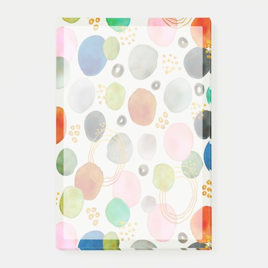 Abstracte Waterverf Pebble Gold Glitter Art Post-it® Notes (Voorkant)