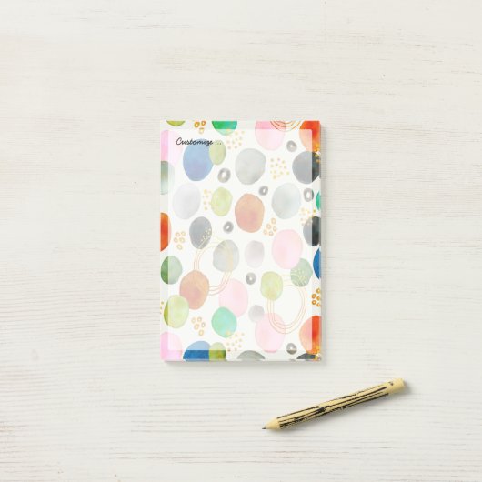 Abstracte Waterverf Pebble Gold Glitter Art Post-it® Notes (Op bureau)