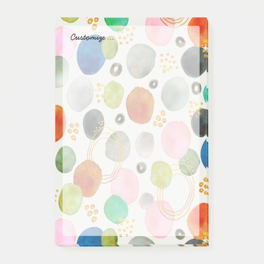 Abstracte Waterverf Pebble Gold Glitter Art Post-it® Notes (Voorkant)