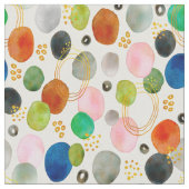 Abstracte Waterverf Pebble Gold Glitter Art Stof (Close Up)