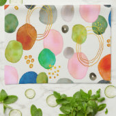 Abstracte Waterverf Pebble Gold Glitter Art Theedoek (Gevouwen)