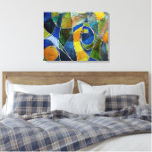 Abstracte Waterverf Pen & Ink Canvas Afdruk (Insitu (Slaapkamer))