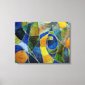 Abstracte Waterverf Pen & Ink Canvas Afdruk (Voorkant)