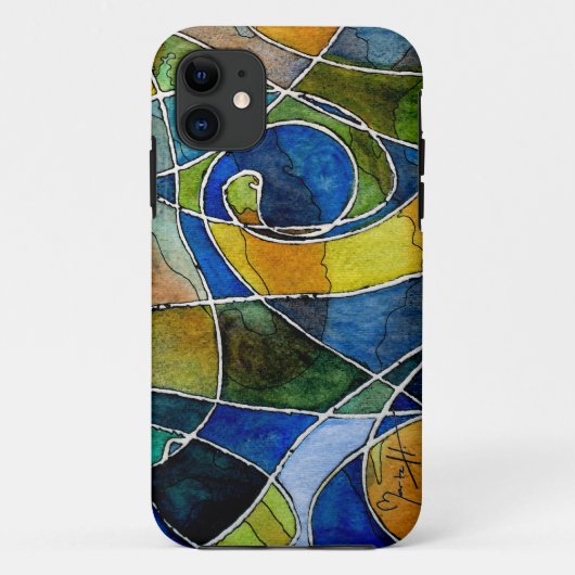 Abstracte Waterverf Pen & Inkt Case-Mate iPhone Case (Achterkant)