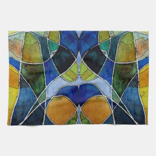 Abstracte Waterverf Pen & Inkt Theedoek