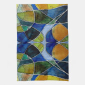 Abstracte Waterverf Pen & Inkt Theedoek (Verticaal)