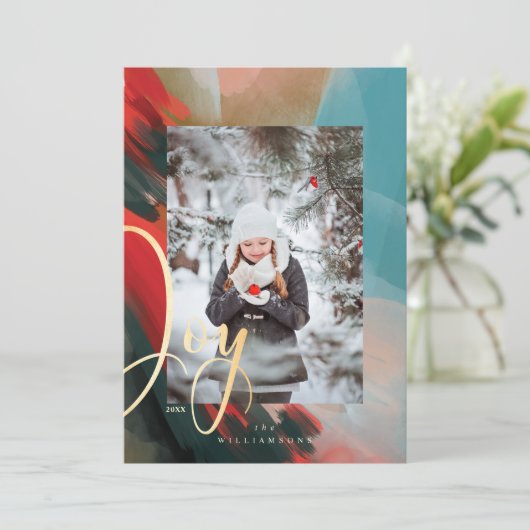 Abstracte Waterverf Penseel penseel Slag penseel F Feestdagenkaart (Staand voorkant)