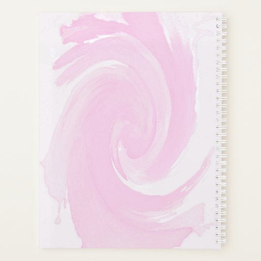 Abstracte Waterverf Penseelstreken Roze Planner (Achterkant)