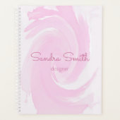 Abstracte Waterverf Penseelstreken Roze Planner (Voorkant)