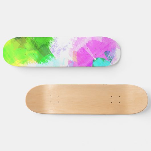 Abstracte waterverf persoonlijk skateboard (Horizontaal)