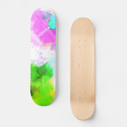 Abstracte waterverf persoonlijk skateboard (Voorkant)