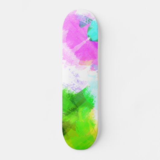 Abstracte waterverf persoonlijk skateboard (Voorkant)
