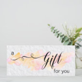 *~* Abstracte Waterverf perzikroze kaartje (Staand voorkant)