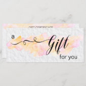 *~* Abstracte Waterverf perzikroze kaartje (Voorkant / Achterkant)