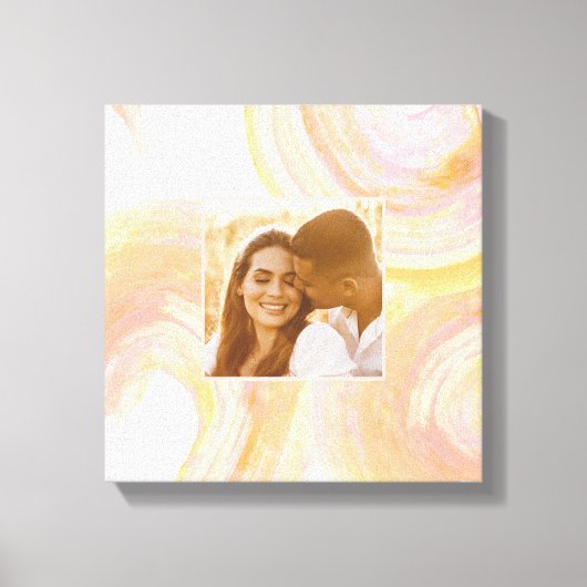 Abstracte Waterverf Perzikroze Unieke aangepaste f Canvas Afdruk (Voorkant)