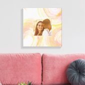 Abstracte Waterverf Perzikroze Unieke aangepaste f Canvas Afdruk (Insitu (Woonkamer))