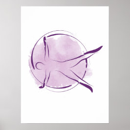 Abstracte Waterverf Pilates Pose Poster