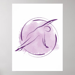 Abstracte Waterverf Pilates Pose Poster