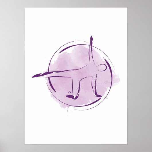 Abstracte Waterverf Pilates Pose Poster (Voorkant)