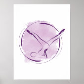 Abstracte Waterverf Pilates Pose T-Shirt Poster (Voorkant)