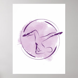 Abstracte Waterverf Pilateshouding Poster
