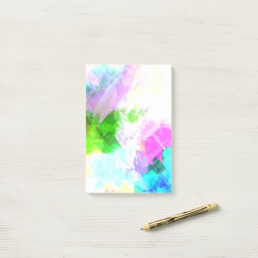 Abstracte waterverf post-it® notes (Op bureau)