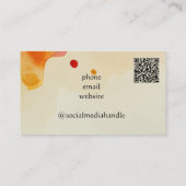 Abstracte Waterverf QR Code Custom Visitekaartje (Achterkant)