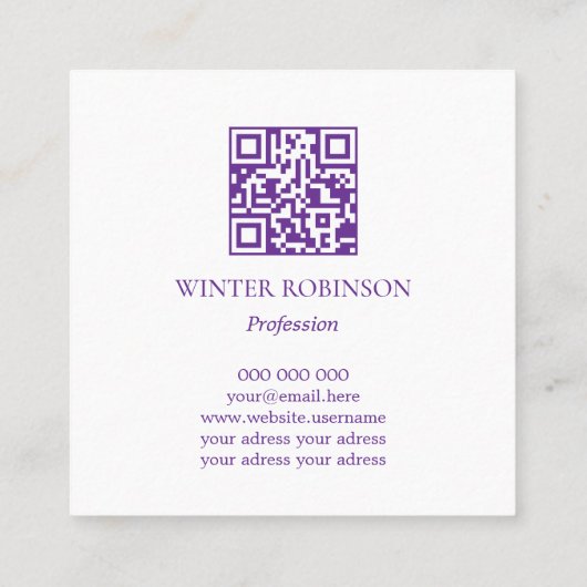 Abstracte waterverf QR-code Vierkante Visitekaartje (Achterkant)