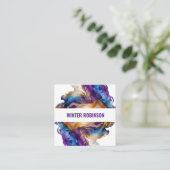 Abstracte waterverf QR-code Vierkante Visitekaartje (Staand voorkant)