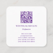 Abstracte waterverf QR-code Vierkante Visitekaartje (Achterkant)