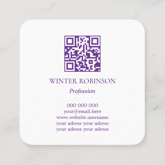 Abstracte waterverf QR-code Vierkante Visitekaartje (Achterkant)