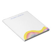Abstracte Waterverf Rainbow Yellow Blue met naam Notitieblok (Schuin)