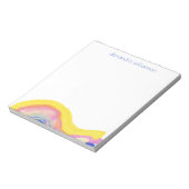Abstracte Waterverf Rainbow Yellow Blue met naam Notitieblok (Linkerzijde)