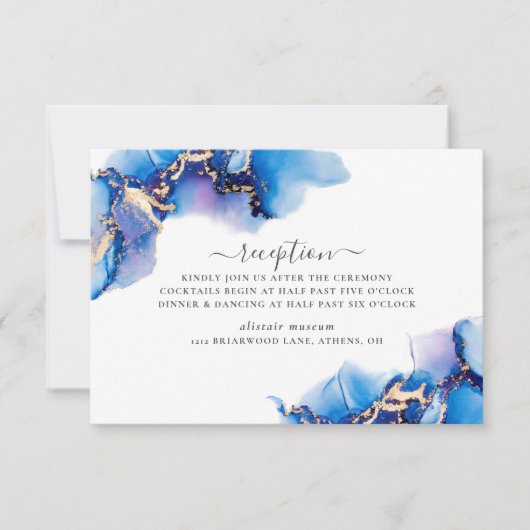 Abstracte Waterverf Receptie Kaart (Voorkant)