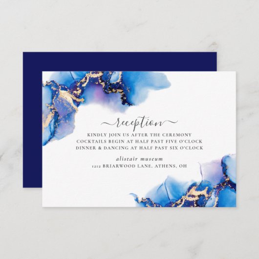 Abstracte Waterverf Receptie Kaart (Voorkant / Achterkant)