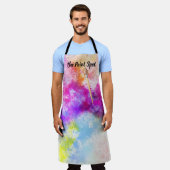 Abstracte Waterverf regenboog | Monogram Schort (Gedragen)