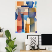 Abstracte Waterverf Regenboog Poster (Thuiskantoor)