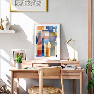 Abstracte Waterverf Regenboog Poster