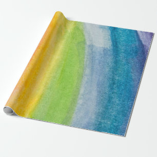 Abstracte waterverf regenboogkleuren achtergrond cadeaupapier