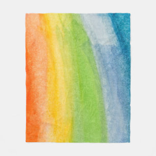 Abstracte waterverf regenboogkleuren achtergrond fleece deken